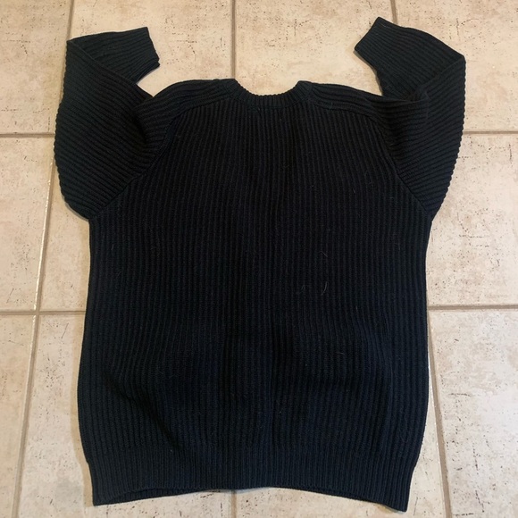 💜 V-Neck Black Cardigan with Pockets by SNAP - Size M/M - Picture 3 of 5